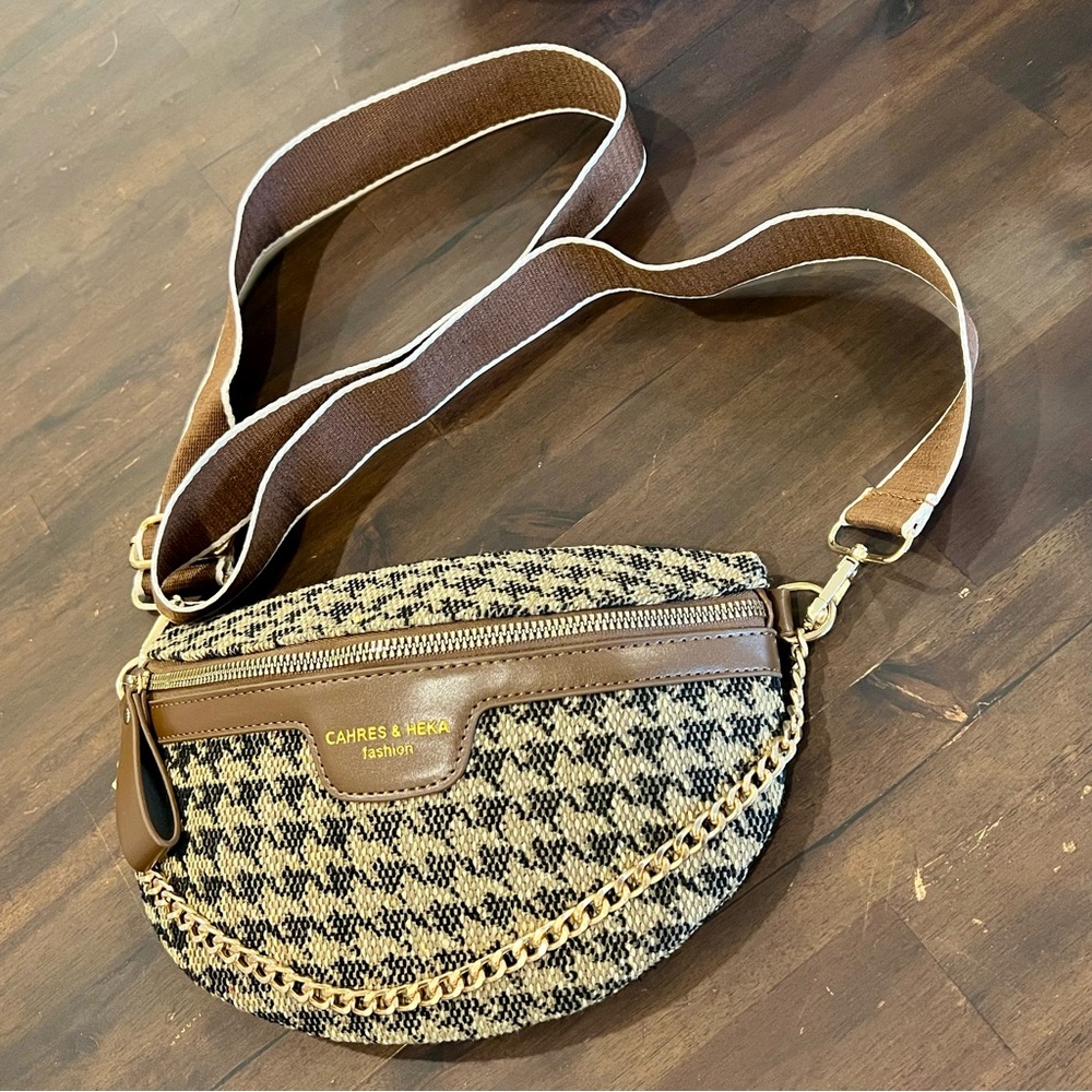 Houndstooth Cross Body Bag